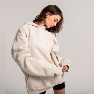 🆕 NWOT TALENTLESS | Men’s Circle Logo Embroidered Hoodie | Bone | Size Medium